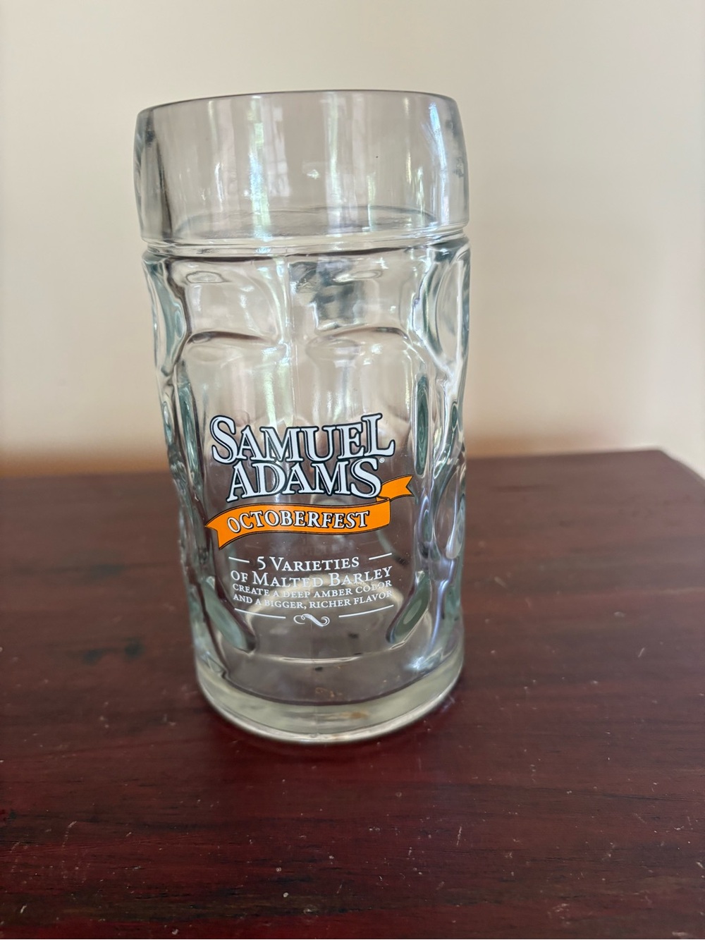 Sam Adams Octoberfest Dimpled Beer Mug Tankard